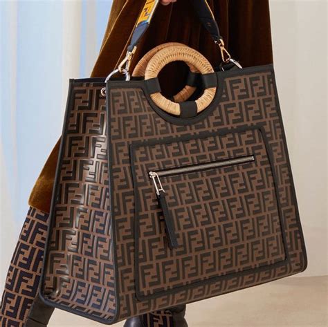 fendi runway shopper tote|fendi leather handbags.